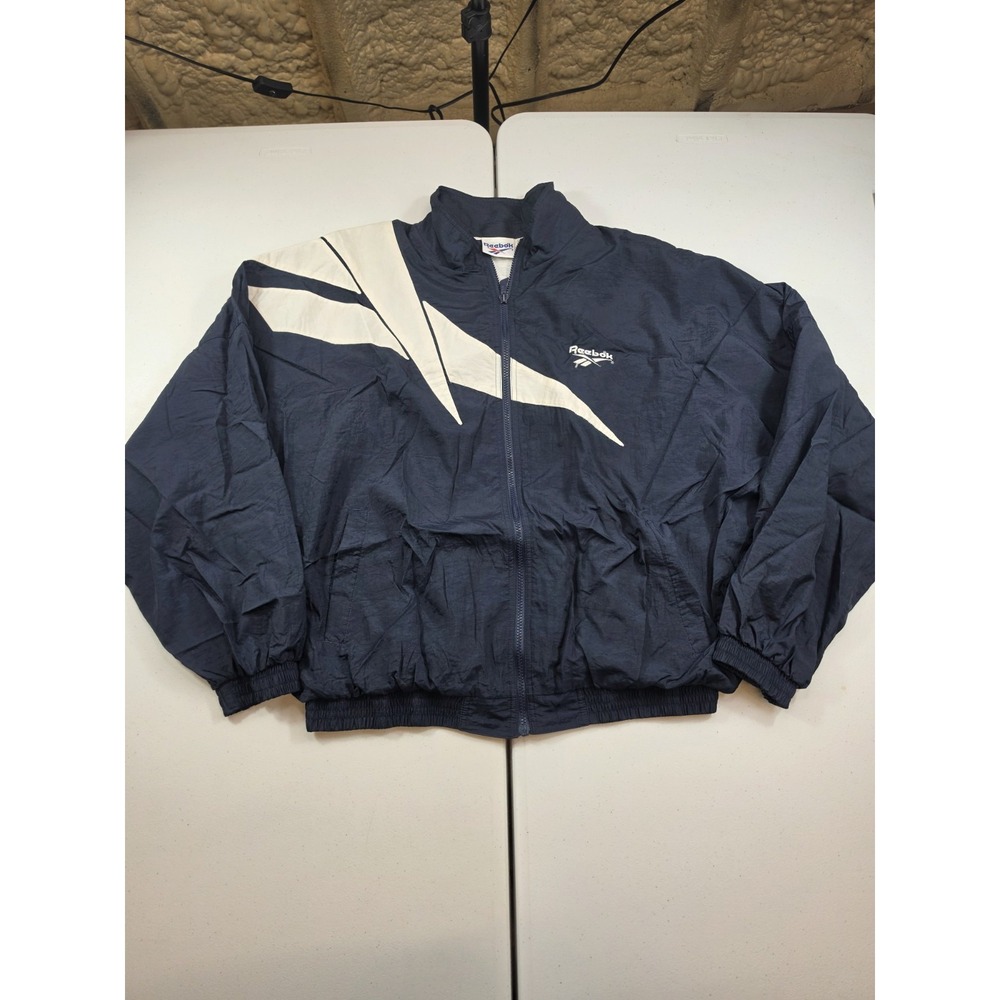 VTG Reebok Track Jacket Mens L Vector Kamikaze Mesh Exterior Windbreaker 90s Y2K